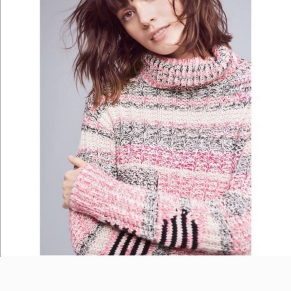 Anthropologie Sparrow Turtleneck Sweater With Front Pocket And Wide Arms